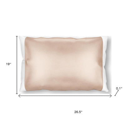 Funda de almohada de seda color champán con extremos abiertos