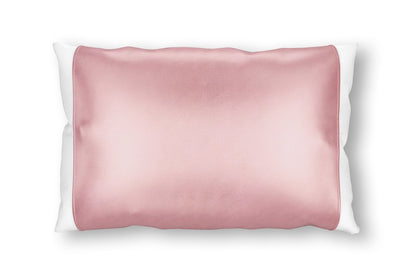 Funda de almohada abierta de seda rosa polvoriento