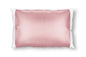 Funda de almohada abierta de seda rosa polvoriento