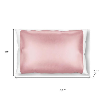 Funda de almohada abierta de seda rosa polvoriento