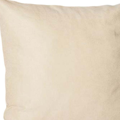 Set Of Four 22" X 22" Beige Polyester Zippered Pillow Cover