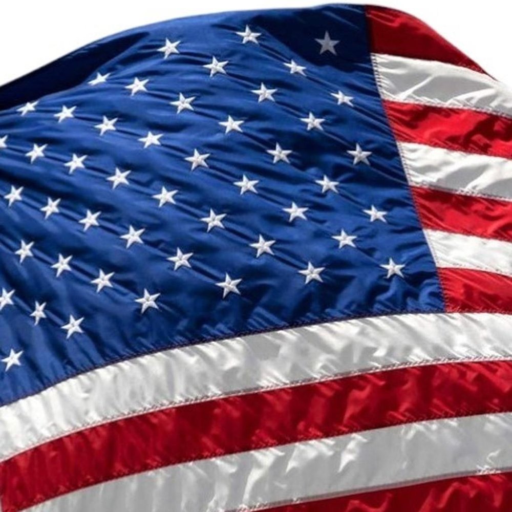 Bandera estadounidense de nailon bordada en rojo, blanco y azul de 3' x 5'