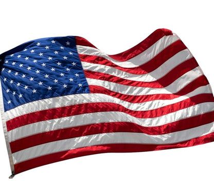 Bandera estadounidense de nailon bordada en rojo, blanco y azul de 3' x 5'
