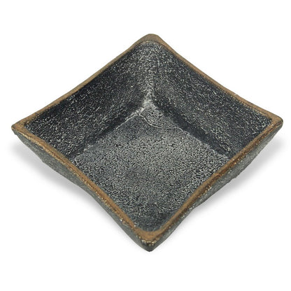 Cuenco cuadrado de diamante de hierro fundido negro de 5"