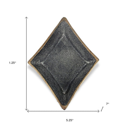 Cuenco cuadrado de diamante de hierro fundido negro de 5"