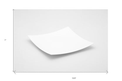 Plato cuadrado de porcelana blanca de 13"