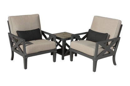 Six Piece Gray Metal Sectional Seating Group With Table