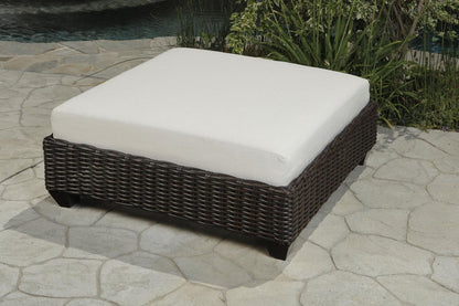 Four Piece Brown and White Wicker Sectional Seating Group