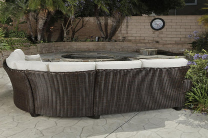 Four Piece Brown and White Wicker Sectional Seating Group