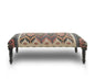 47" Beige Brown and Rust and Black Jute and Wool Blend Upholstered Southwest Distressed Bench