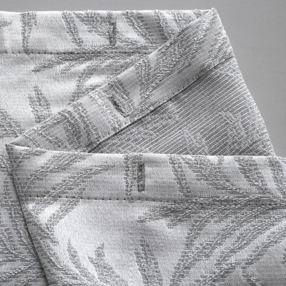 72" Off White And Silver Embroidered Floral Shower Curtain