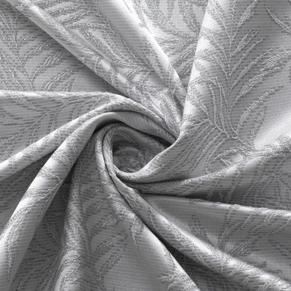 72" Off White And Silver Embroidered Floral Shower Curtain