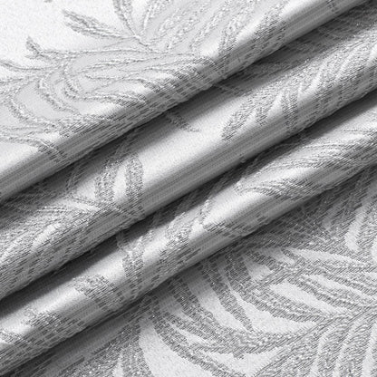 72" Off White And Silver Embroidered Floral Shower Curtain