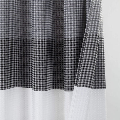 72" White And Black Striped Shower Curtain