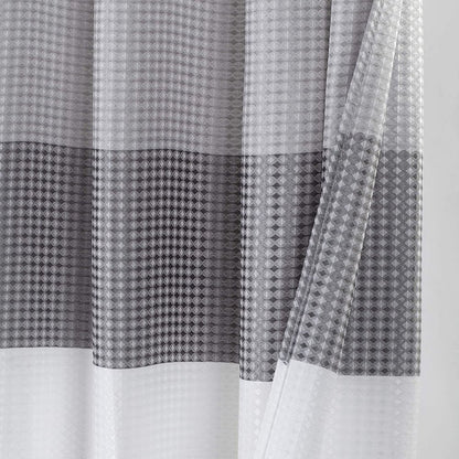72" White And Gray Striped Shower Curtain