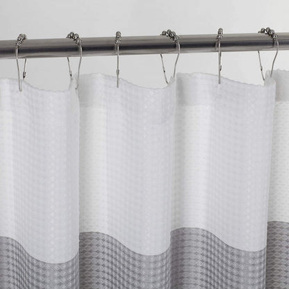 72" White And Gray Striped Shower Curtain