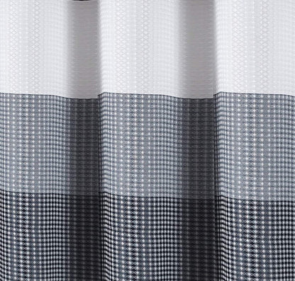 72" White And Blue Striped Shower Curtain