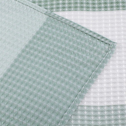 72" White And Green Striped Shower Curtain