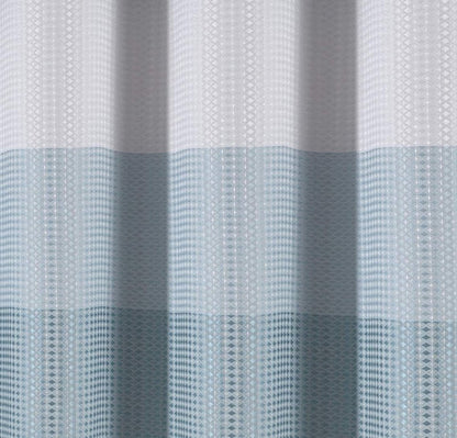 72" White And Blue Striped Shower Curtain