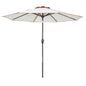 9' Beige And Terracotta Polyester Octagonal Tilt Market Patio Umbrella