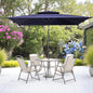 Sombrilla de patio rectangular inclinable de poliéster azul marino de 10 pies con soporte