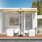 Sombrilla de patio rectangular inclinable de poliéster color canela de 2,7 m