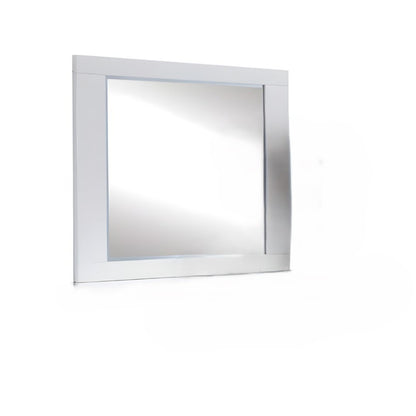 Espejo de tocador con marco de madera blanca de 37"