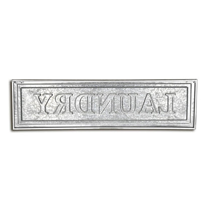 10" X 36" Gray Laundry Galvanized Metal Wall Decor