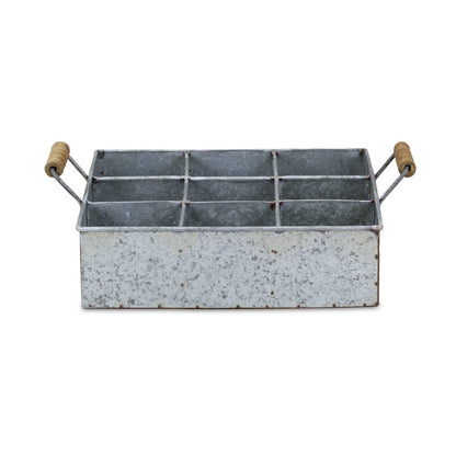 Caja de metal galvanizado plateado de 12"