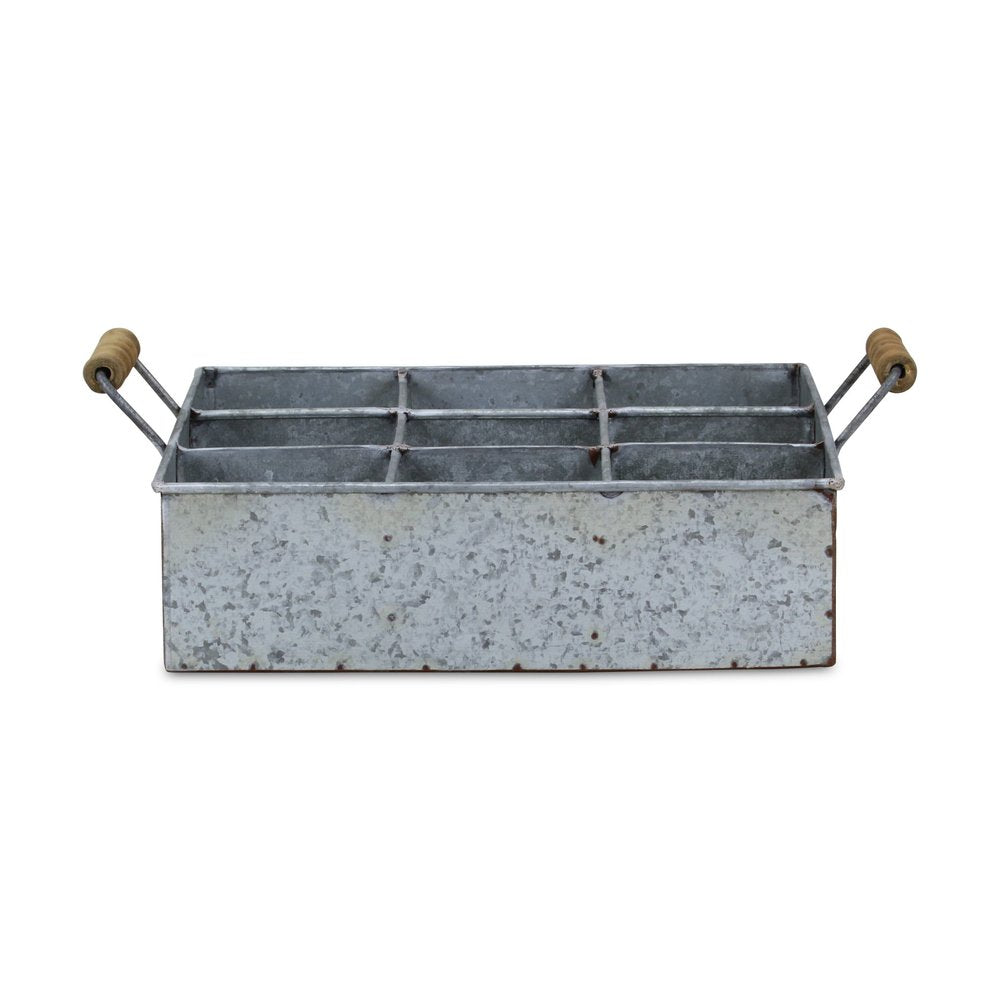 Caja de metal galvanizado plateado de 12"