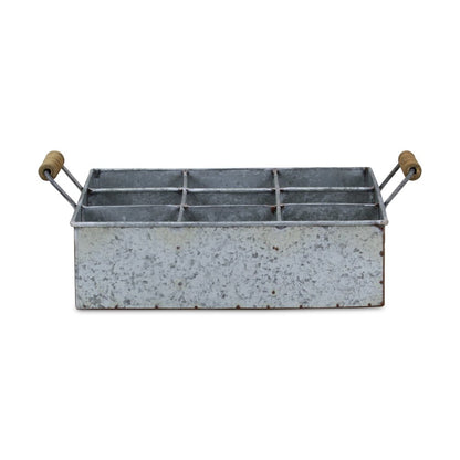Caja de metal galvanizado plateado de 12"