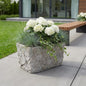 9" Gray Speckle Glaze Cement Indoor Outdoor Rectangular Pot Planter