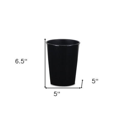 Maceta redonda de 5" de plástico reciclado negro para interior y exterior