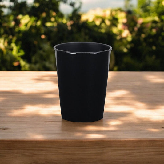 Maceta redonda de 5" de plástico reciclado negro para interior y exterior