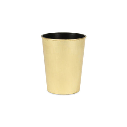 Maceta redonda de plástico reciclado dorado de 5" para interior y exterior