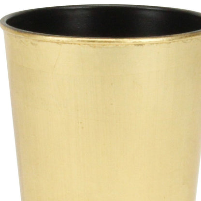 Maceta redonda de plástico reciclado dorado de 5" para interior y exterior