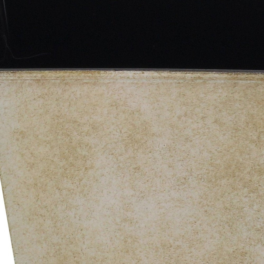 Maceta cuadrada de 5" de plástico reciclado color crema para interior y exterior