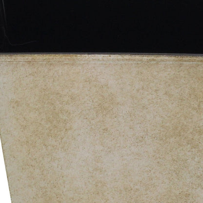 Maceta cuadrada de 5" de plástico reciclado color crema para interior y exterior