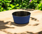 Maceta redonda de plástico reciclado azul marino de 25 cm para interior y exterior