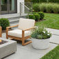 12" Cream Recycled Plastic Indoor Outdoor Round Pot Planter