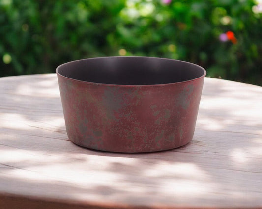 Maceta redonda de plástico reciclado rojo de 30 cm para interior y exterior