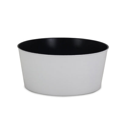 Maceta redonda de plástico reciclado blanco de 30 cm para interior y exterior
