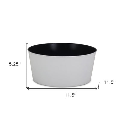 Maceta redonda de plástico reciclado blanco de 30 cm para interior y exterior
