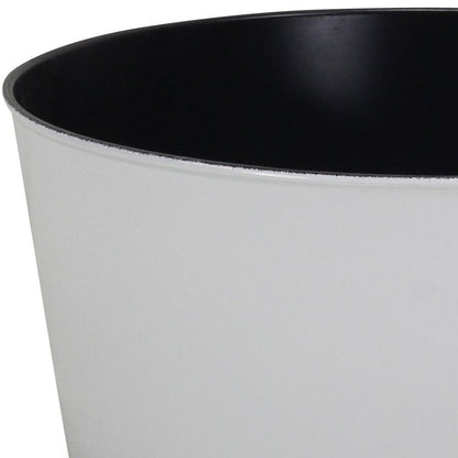 Maceta redonda de plástico reciclado blanco de 30 cm para interior y exterior