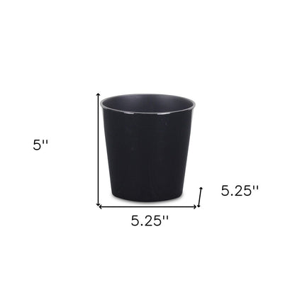 Maceta redonda de 5" de plástico reciclado negro para interior y exterior