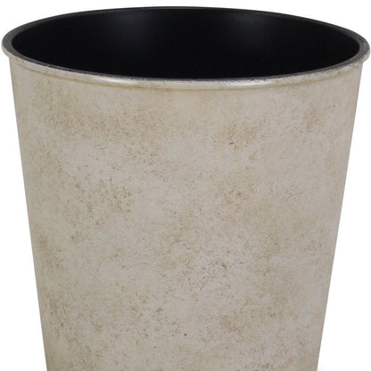 Maceta redonda de 5" de plástico reciclado color crema para interior y exterior