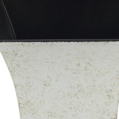 Maceta cuadrada de 5" de plástico reciclado color crema para interior y exterior