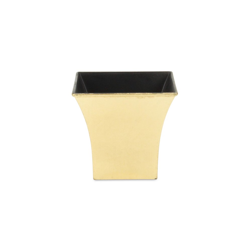 Maceta cuadrada de plástico reciclado dorado de 5" para interior y exterior