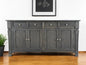 72" Dark Gray Solid Wood Four Drawer Sideboard with Four Doors