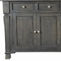72" Dark Gray Solid Wood Four Drawer Sideboard with Four Doors